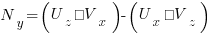 N_y = (U_z · V_x) - (U_x · V_z)